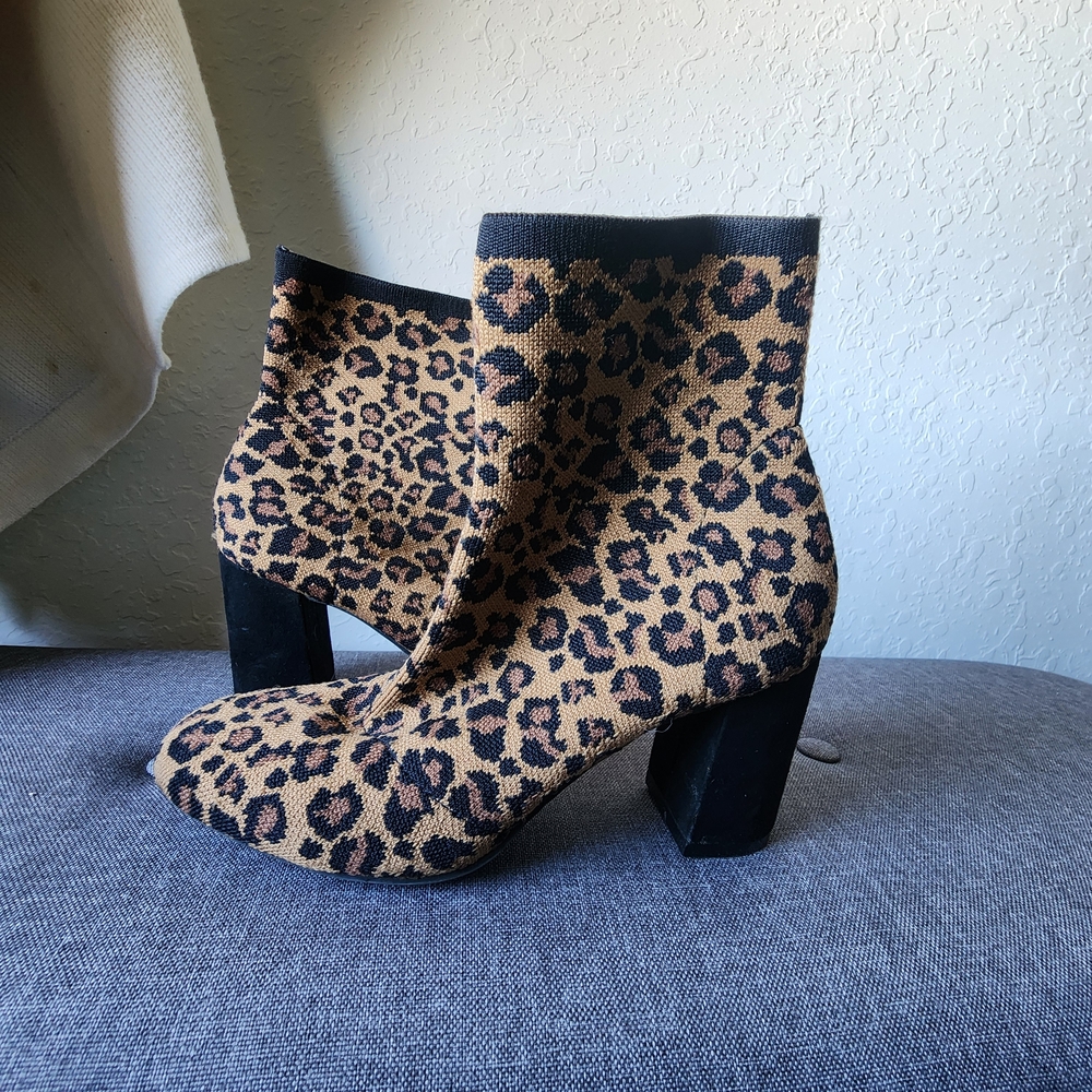 MIA Leopard Pattern Ankle Booties